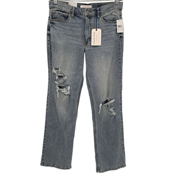 Eunina Codi High Rise Dad Jean Distressed Size 32/13 NWT - Picture 1 of 13